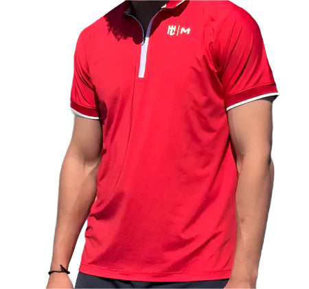 Polo Eme Lisa Roja con Blanco