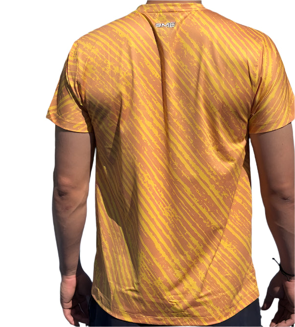 Camisa Eme Cuello Redondo Amarilla con Rayas Amarillas