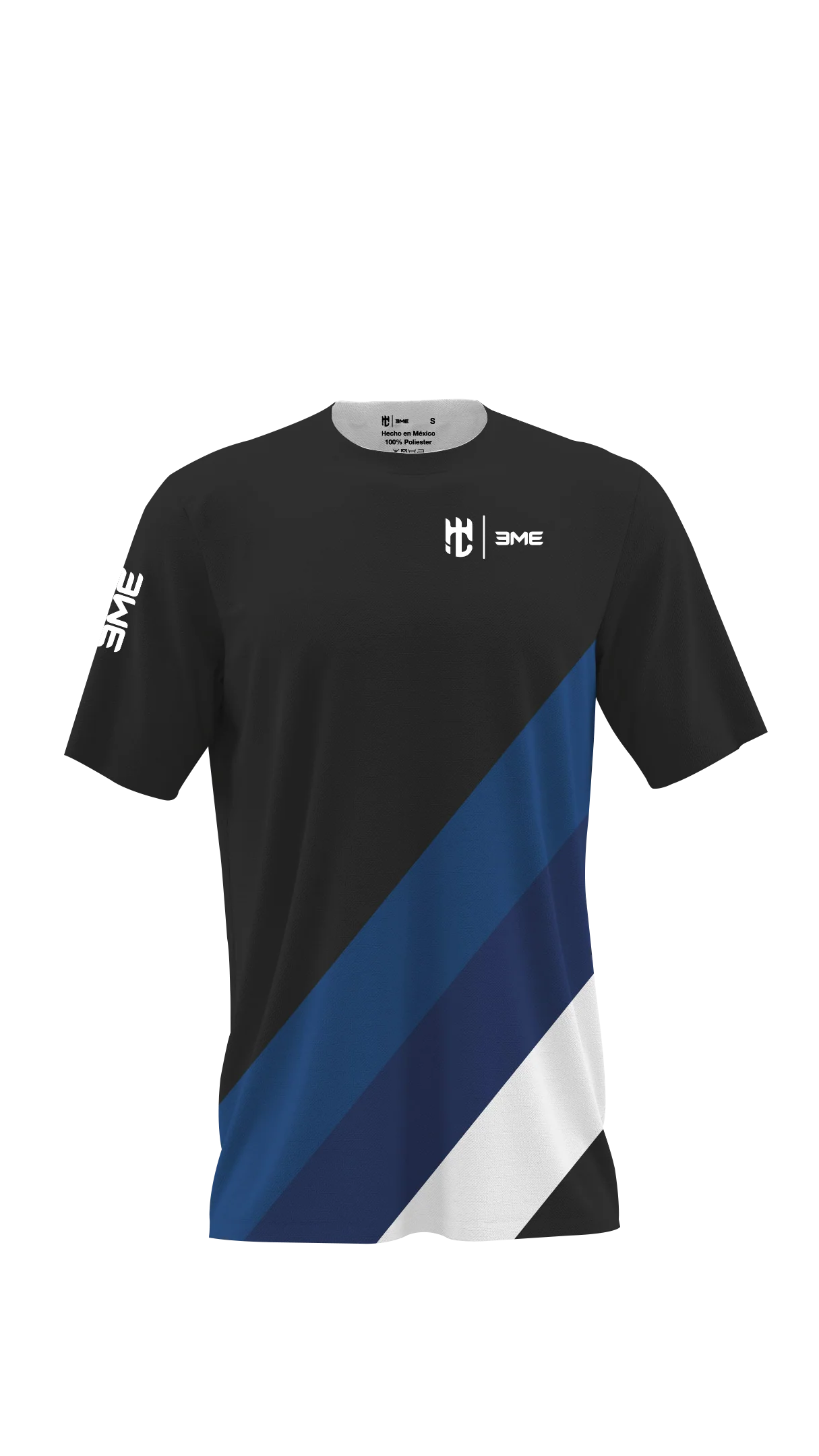 Playera Cuello Redondo Negro 3 Lineas