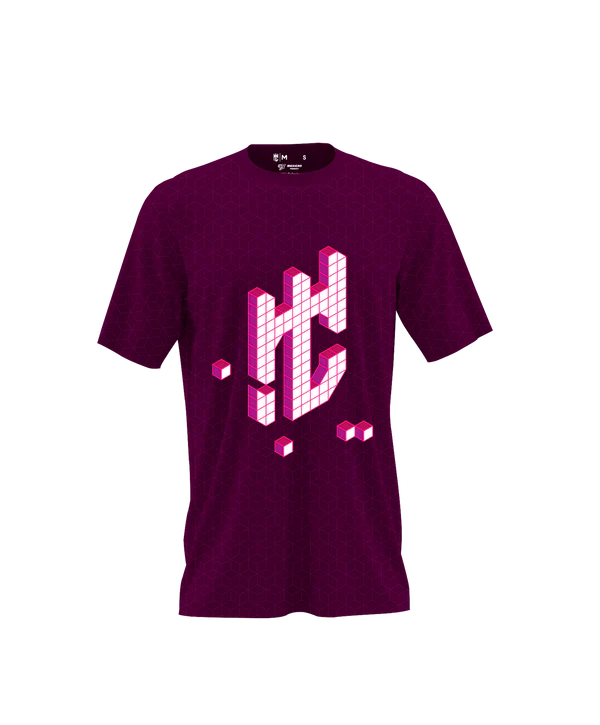 Playera Cuello Redondo Juego Cubos Morado
