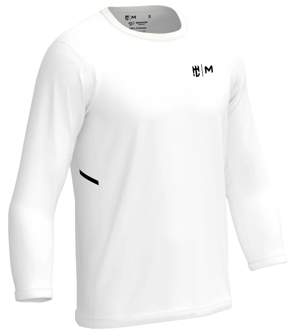 Playera Cuello Redondo Manga Larga Blanca