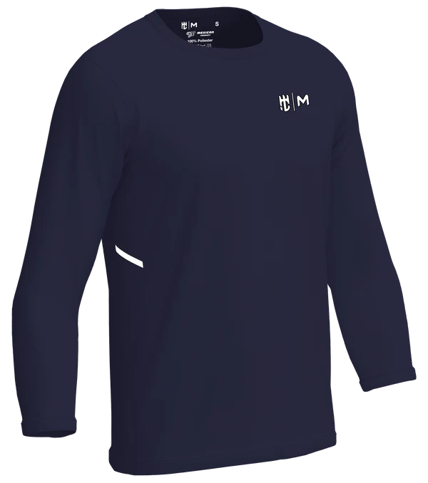 Playera Cuello Redondo Manga Larga Marino