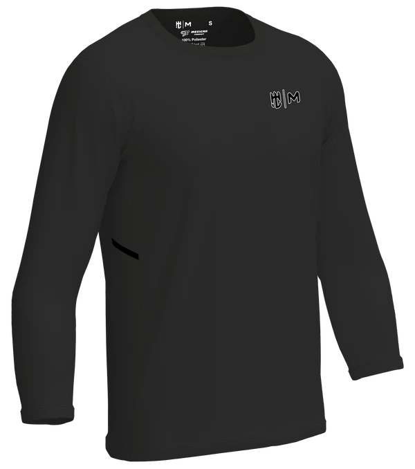 Playera Cuello Redondo Manga Larga Negro