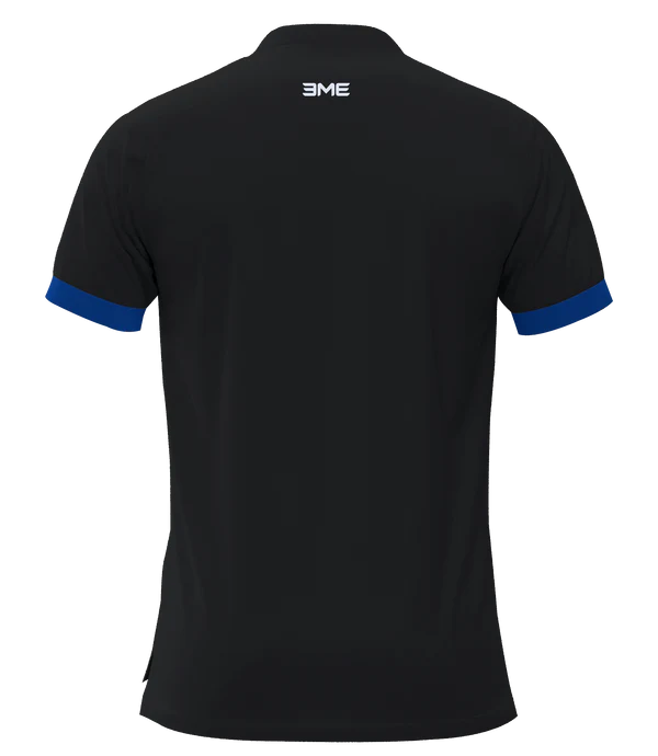 Playera Cuello Mao Azul Con Negro