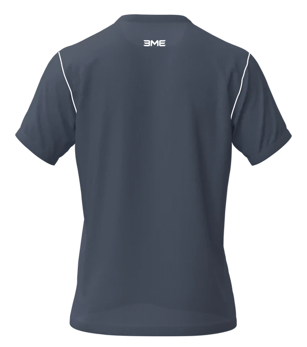 Playera Cuello Redondo Fraccion Gris Oxford Con Blanco