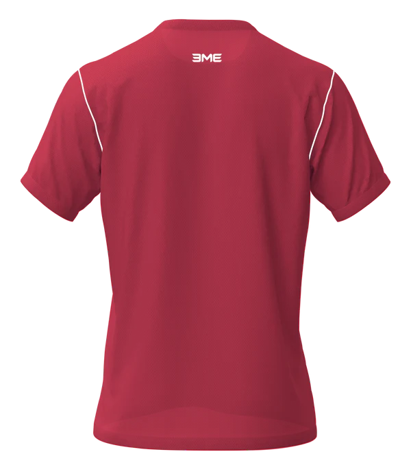 Playera Cuello Redondo Fracción Rojo Con Blanco