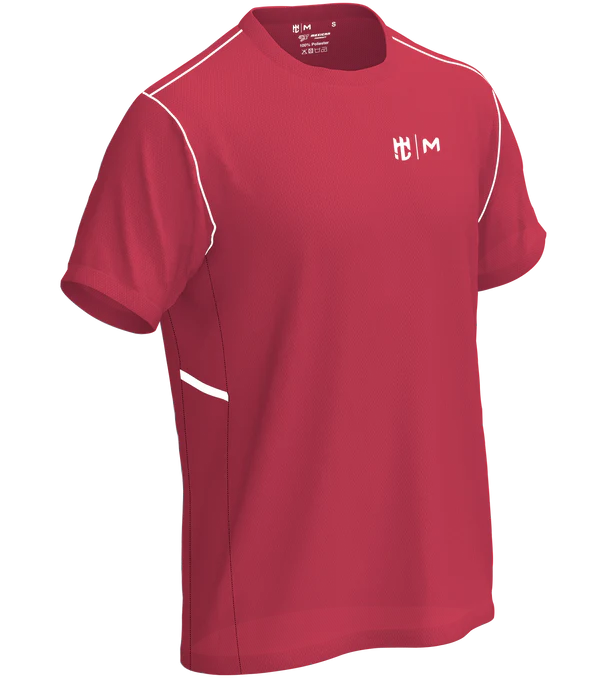 Playera Cuello Redondo Fracción Rojo Con Blanco