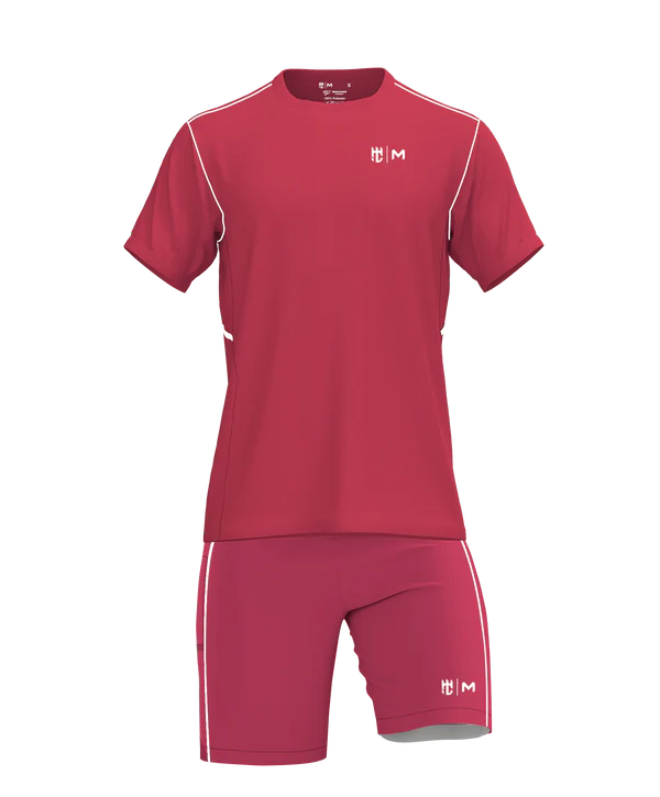 Playera Cuello Redondo Fracción Rojo Con Blanco