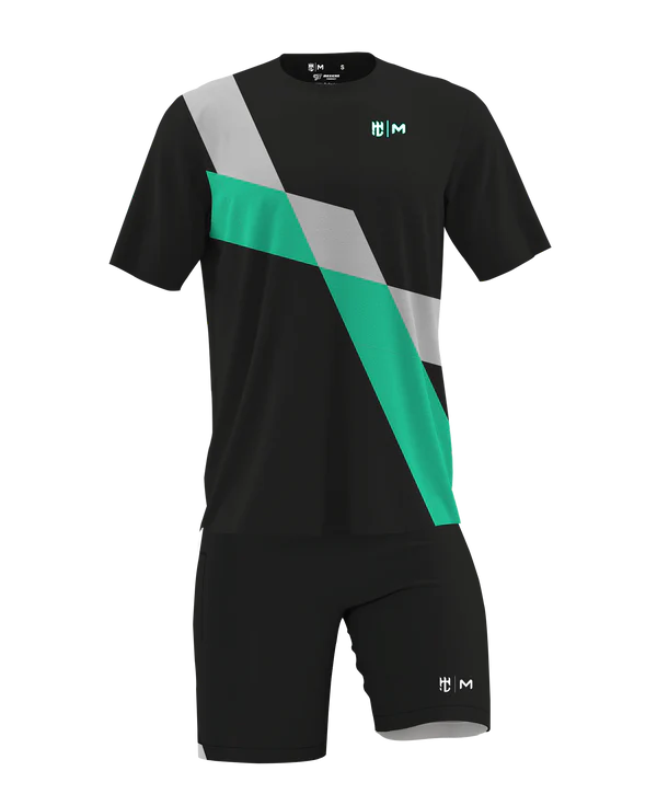 Playera Cuello Redondo Franja Negro