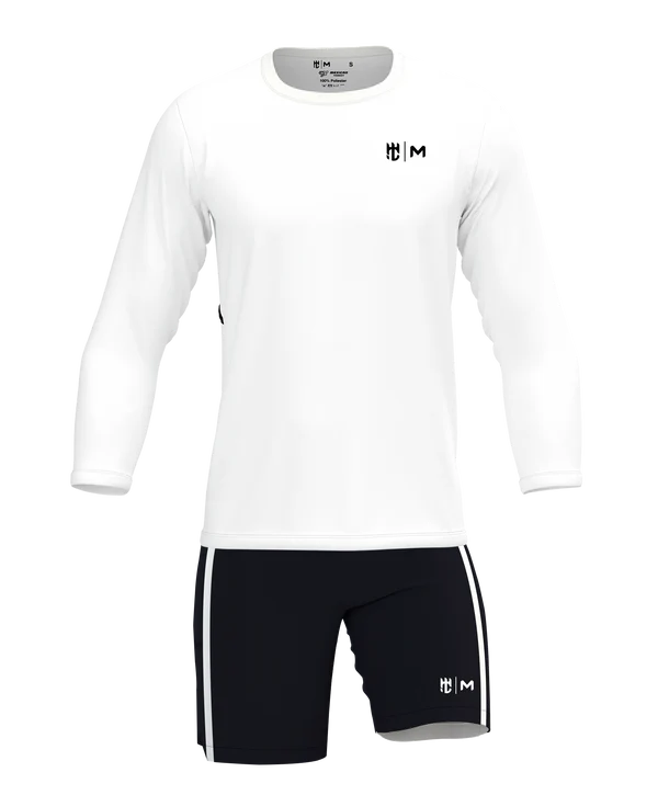 Playera Cuello Redondo Manga Larga Blanca